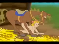 A cartoon toon with a horse